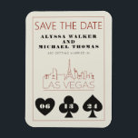 Magnet Flexible Las Vegas Casino Skyline Mariage Enregistrer La Da<br><div class="desc">Un mariage amusant et moderne Save the Date aimant pour exciter vos invités pour votre mariage à Las Vegas! Ce Save the Date présente des graphites en noir gras de carte à jouer, un rendu moderne de la ligne d'horizon de Las Vegas, ainsi que des polices et du texte entièrement...</div>