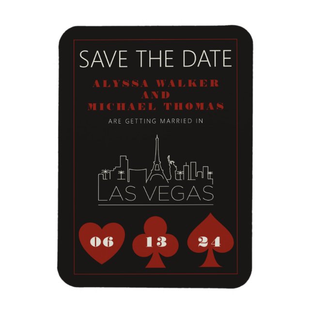 Magnet Flexible Las Vegas Casino Skyline Mariage Enregistrer La Da (Vertical)