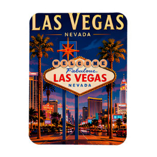 Magnet Flexible 🎰 Las Vegas Nevada Strip Et Skyline