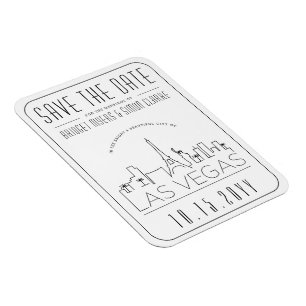 Magnet Flexible Las Vegas Wedding Stylized Skyline Save the Date