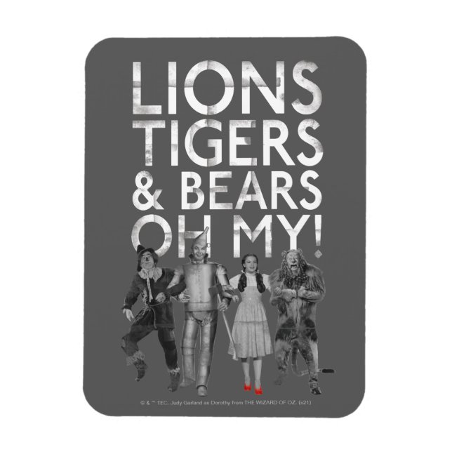 Magnet Flexible L'Assistant D'Oz™ | Lions Tigers & Ours Oh My! (Vertical)