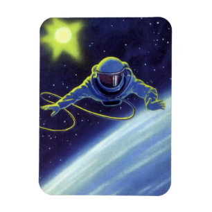 Magnet Flexible L'astronaute de science-fiction vintage sur une ma