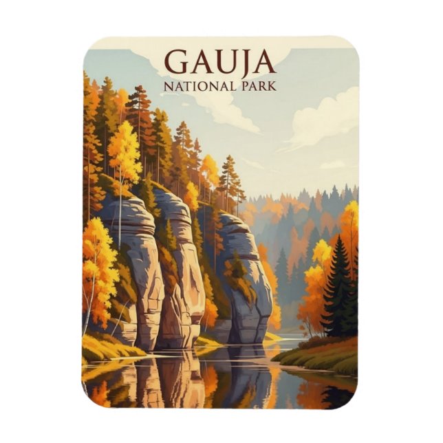 Magnet Flexible Latvia Gauja National Park Travel (Vertical)