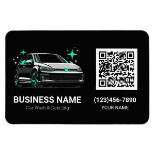 Magnet Flexible Lavage de voiture mobile et détail code QR personn