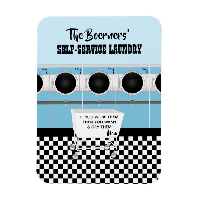 Magnet Flexible Lave-Linge En Libre-Service Rétro Ils Font Le Trav (Vertical)