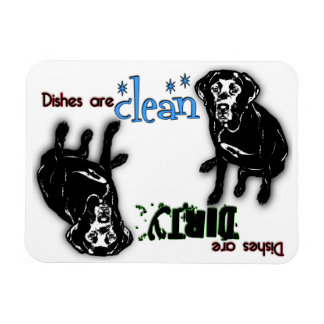 Magnet Flexible Lave-vaisselle Rectangle noir Labrador