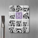 Magnet Flexible Lavender Instagram Photo Collage Personnalisé Mono<br><div class="desc">Moderne Pastel Purple Lilac - Utilisez 11 photos carrés pour créer un cadeau unique et personnel. Ou vous pouvez garder le chiot hipster et faire un gardien branché. Si vous avez besoin d'ajuster les images,  cliquez sur l'outil personnaliser pour apporter des modifications.</div>