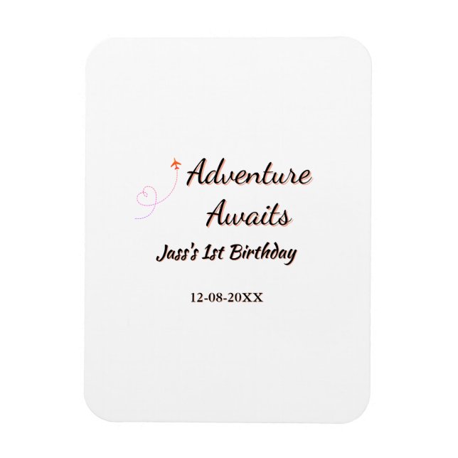 Magnet Flexible L'aventure attend le planificateur de date de nom  (Vertical)