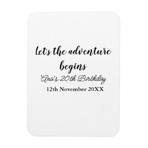 Magnet Flexible l'aventure commence 20e anniversaire ajouter nom d