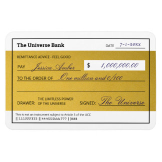 Magnet Flexible Law of Attraction Elegant Gold Abundance Check