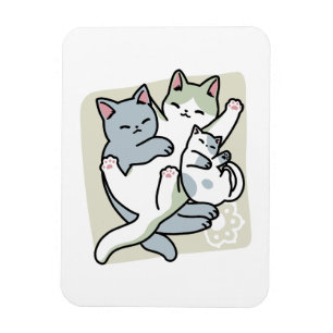 Magnet Flexible Laze Furr Days - Cute Lazy Cats Design