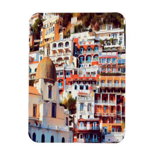 Magnet Flexible ldp POSITANO - ville - église Père Noël Maria A