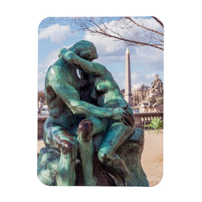Magnet Flexible Le baiser d'Auguste Rodin aux Tuileries, Paris (Vertical)