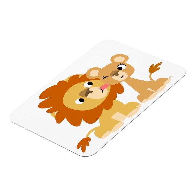 Magnet Flexible Le Baiser : Joli dessin Lion Couple Aimant Flexibl (Côté Gauche)