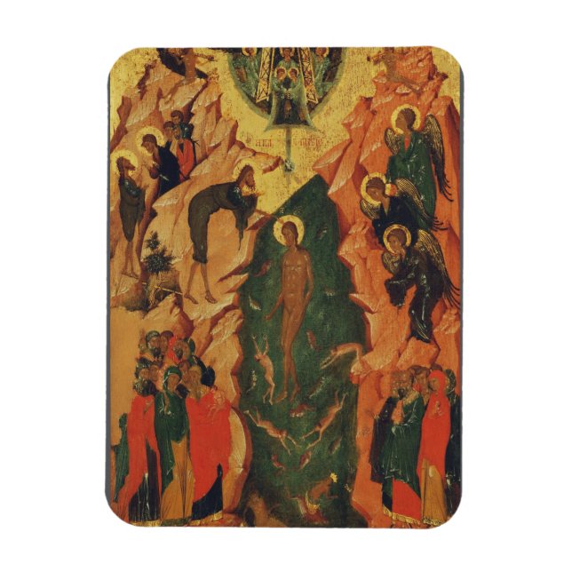 Magnet Flexible Le baptême du Christ icône byzantine (Vertical)