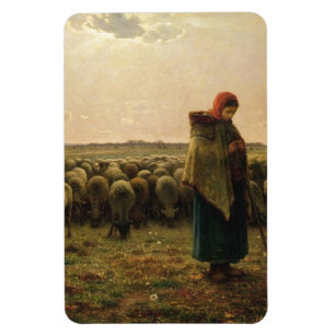 Magnet Flexible Le berger avec son troupeau Jean-François Millet
