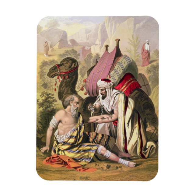 Magnet Flexible Le Bon Samaritain, tiré d'une bible imprimée par E (Vertical)