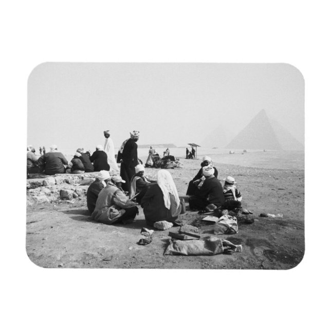 Magnet Flexible Le Caire Égypte, jockeys de chameaux Pyramides de  (Horizontal)