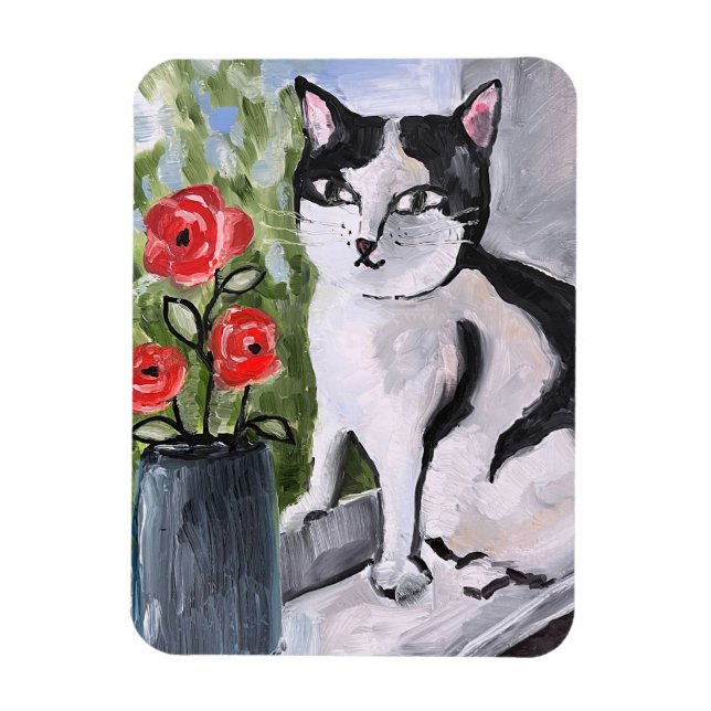 Magnet Flexible Le chat et les coquelicots (Vertical)