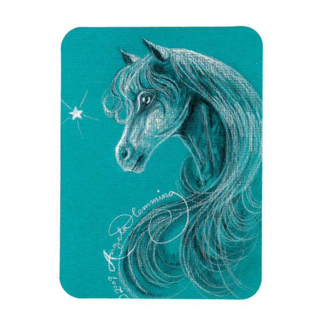 Magnet Flexible Le cheval arabe pensif (Vertical)