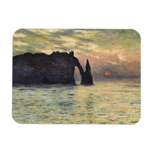 Magnet Flexible Le Cliff Etretat, coucher de soleil de Claude Mone