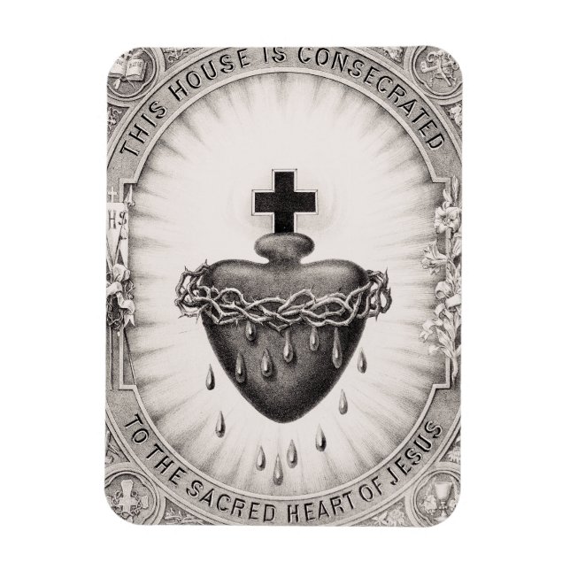Magnet Flexible Le Cœur très saint de Jésus Symbole du Divin (Vertical)