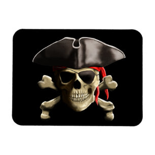 Magnet Flexible Le crâne du Jolly roger pirate