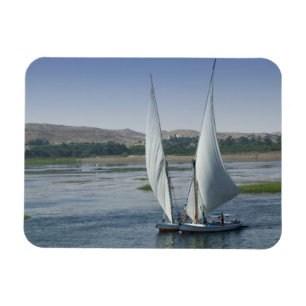 Magnet Flexible Le fleuve Nil et les bateaux à voiles utilisés com