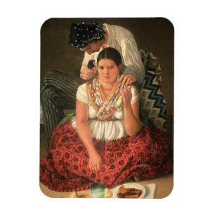 Magnet Flexible Le garçon et la fille gitans, (huile sur la toile