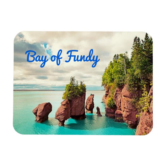 Magnet Flexible Le Hopewell Rocks Bay de Fundy Canada stylisé (Horizontal)