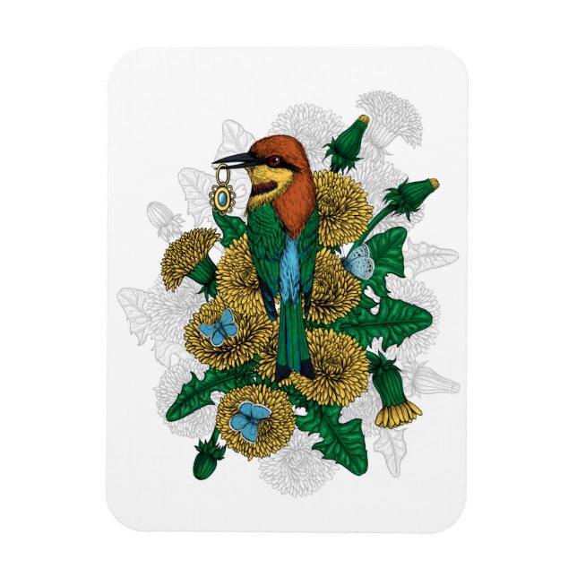 Magnet Flexible Le mangeur d'abeilles avec le pendentif d'or (Vertical)