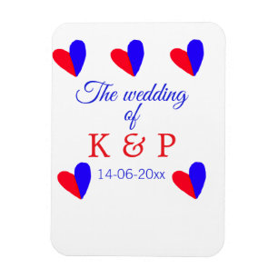 Magnet Flexible Le mariage du couple nom initiale lettre date