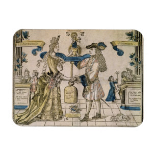 Magnet Flexible Le mariage heureux (coupe de bois couleur pochoir)