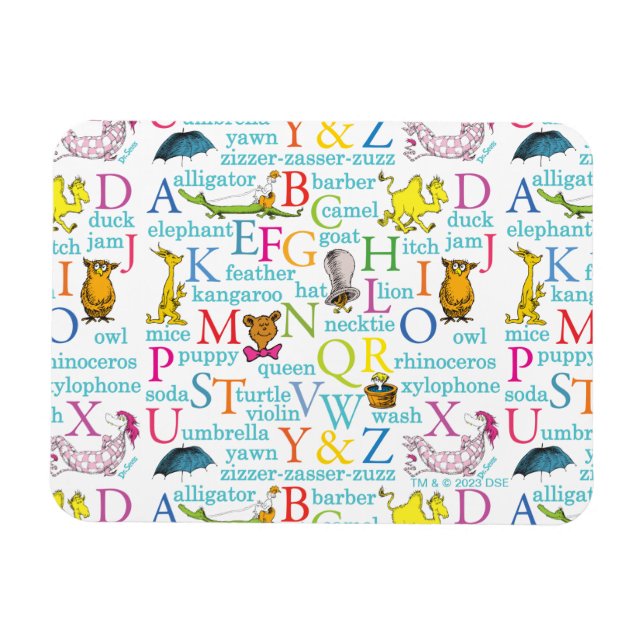 Magnet Flexible Le modèle ABC de Dr Seuss avec des mots (Horizontal)