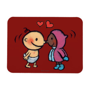 Magnet Flexible Le nez esquimau amical embrasse des enfants