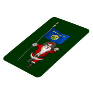 Magnet Flexible Le Père Noël Avec L'Enseigne Du Montana