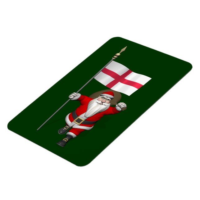 Magnet Flexible Le Père Noël Avec L'Ensigne D'Angleterre (Côté Gauche)