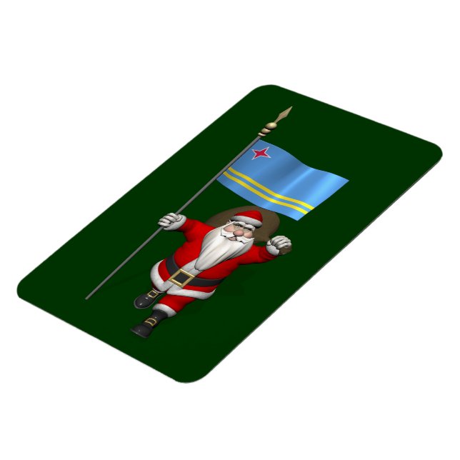 Magnet Flexible Le Père Noël Avec L'Ensigne D'Aruba (Côté Gauche)