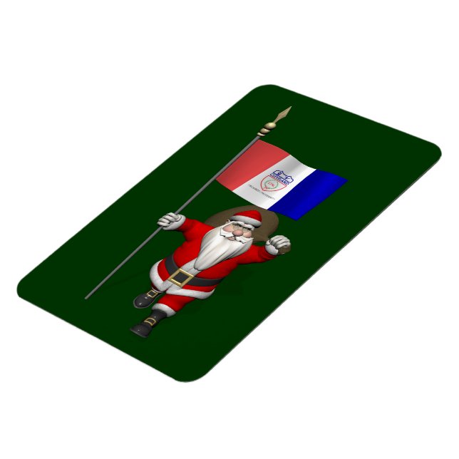 Magnet Flexible Le Père Noël Avec L'Ensigne De Cleveland (Côté Gauche)