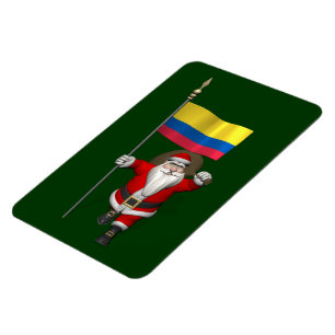 Magnet Flexible Le Père Noël Avec L'Ensigne De La Colombie