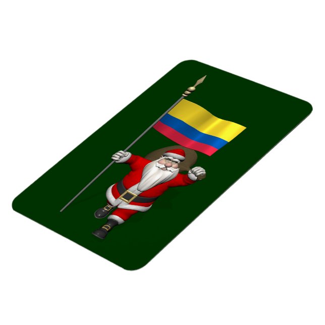 Magnet Flexible Le Père Noël Avec L'Ensigne De La Colombie (Côté Gauche)