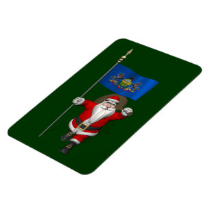 Magnet Flexible Le Père Noël Avec L'Ensigne De Pennsylvanie
