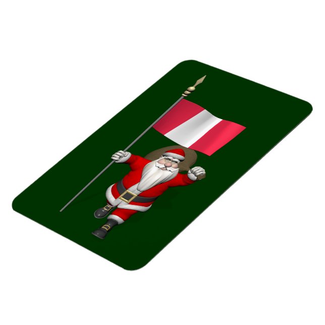 Magnet Flexible Le Père Noël Avec L'Ensigne Du Pérou (Côté Gauche)