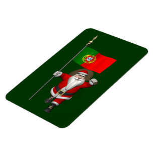 Magnet Flexible Le Père Noël Avec L'Ensigne Du Portugal