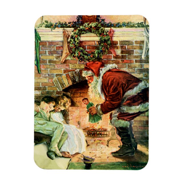 Magnet Flexible Le Père Noël livre des présents (Vertical)