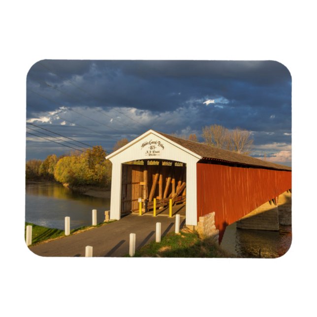 Magnet Flexible Le pont couvert de Medora construit en 1875 (Horizontal)