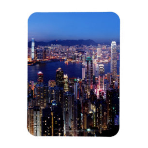 Magnet Flexible Le port Victoria de Hong Kong la nuit