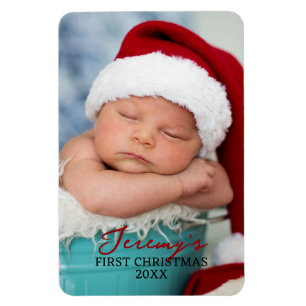 Magnet Flexible Le premier Noël de bébé - Photo 4x6 pour réfrigéra