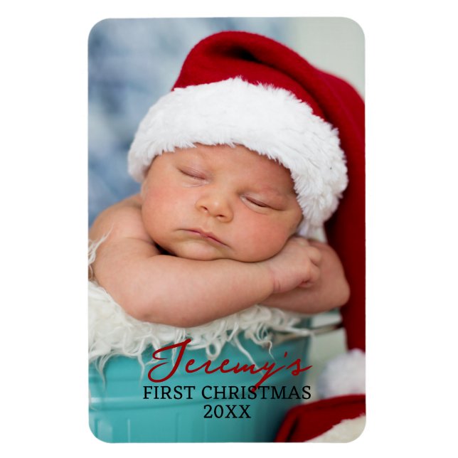 Magnet Flexible Le premier Noël de bébé - Photo 4x6 pour réfrigéra (Vertical)