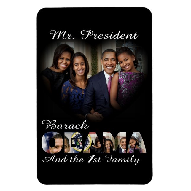 Magnet Flexible Le président Barack Obama et la grande famille (Vertical)